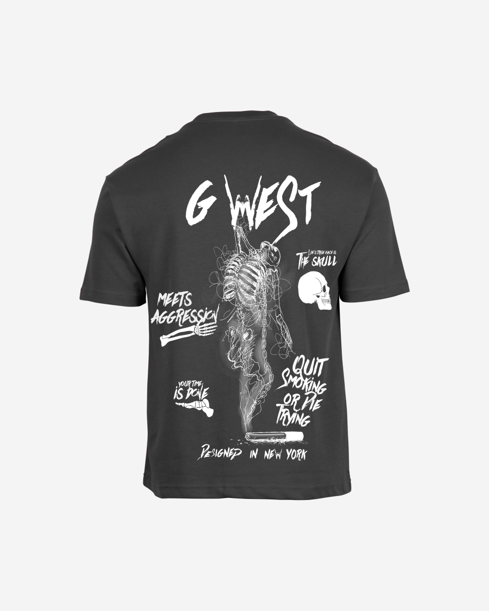 G West Oversized Smoke Skeleton Tee - G West