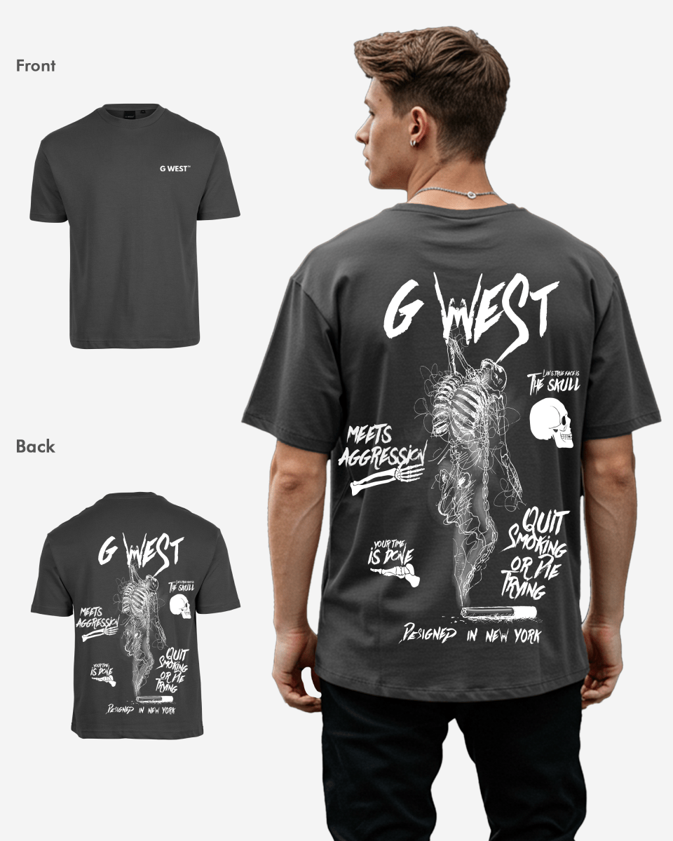 G West Oversized Smoke Skeleton Tee - G West