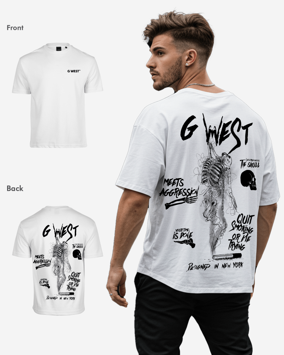 G West Oversized Smoke Skeleton Tee - G West