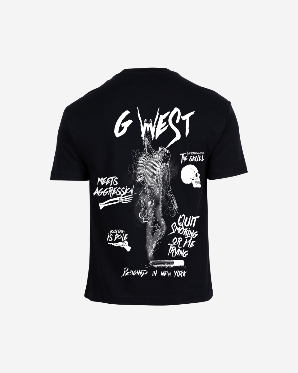 G West Oversized Smoke Skeleton Tee - G West