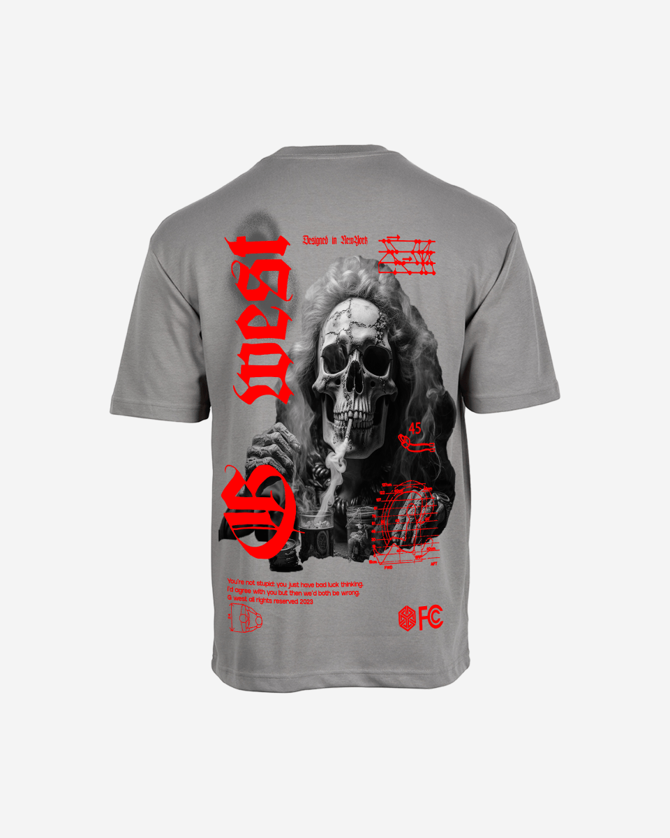 G West Oversized Smoke Skull Tee - G West