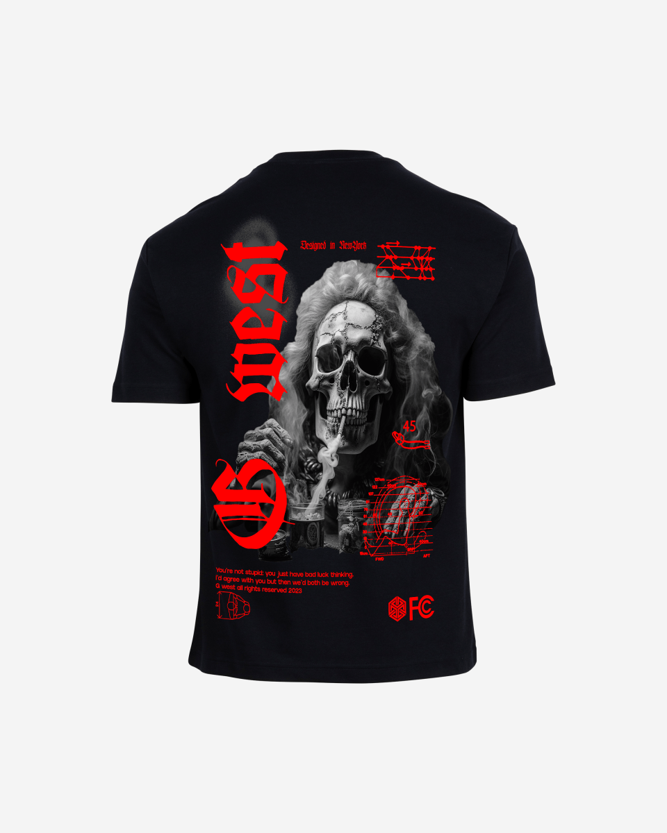 G West Oversized Smoke Skull Tee - G West