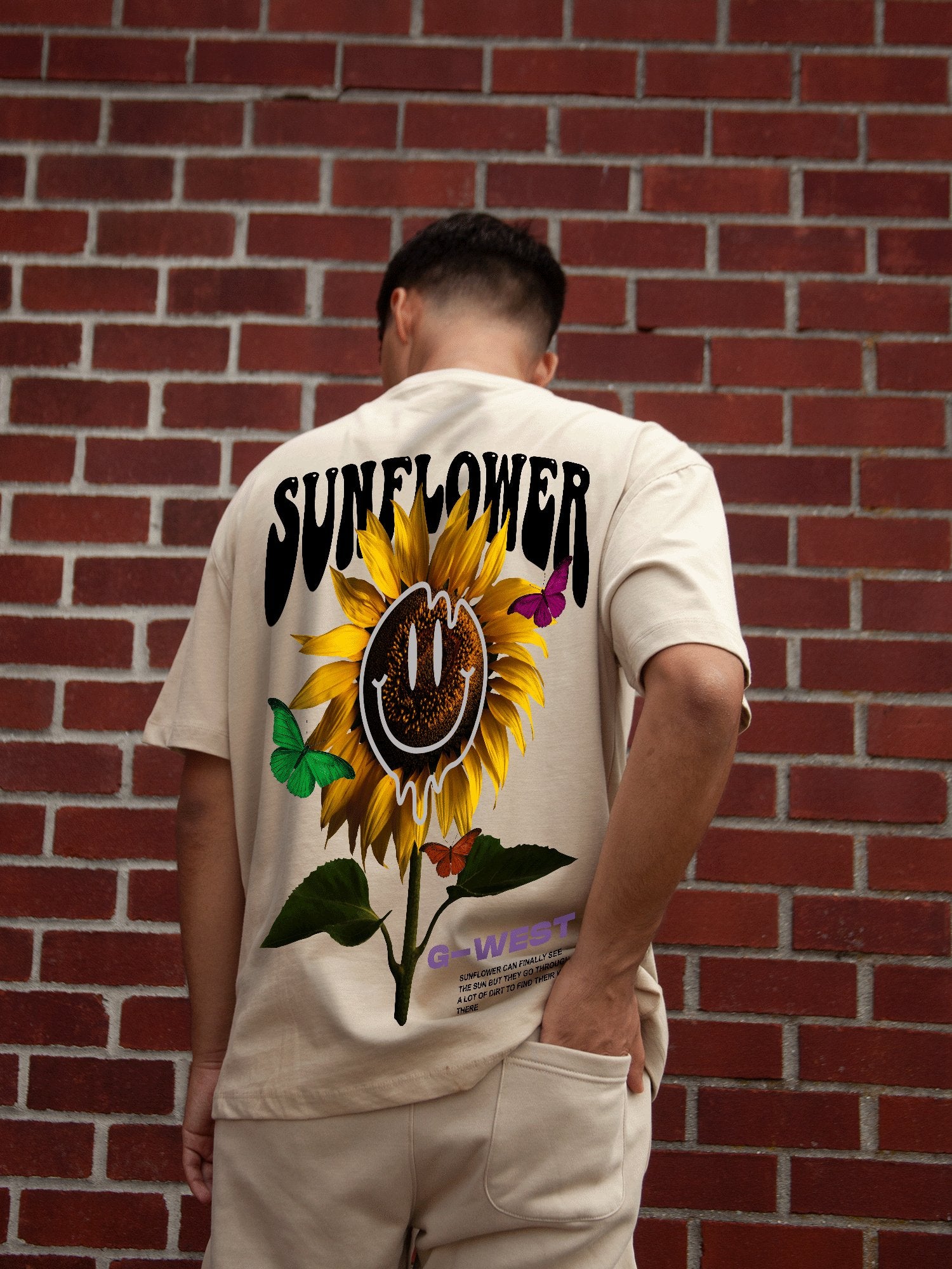 G WEST OVERSIZED SUNFLOWER TEE - G West