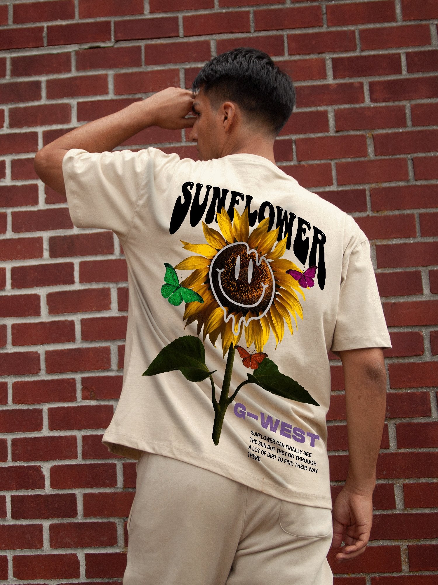 G WEST OVERSIZED SUNFLOWER TEE - G West