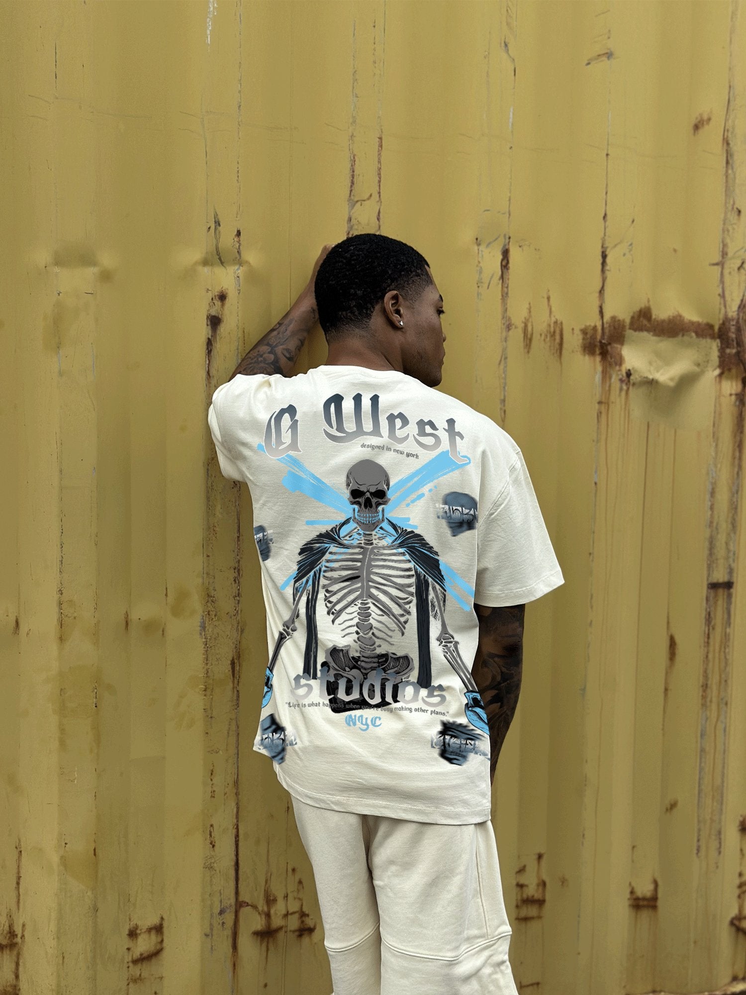 G WEST OVERSIZED UNC SKULL TEE - G West