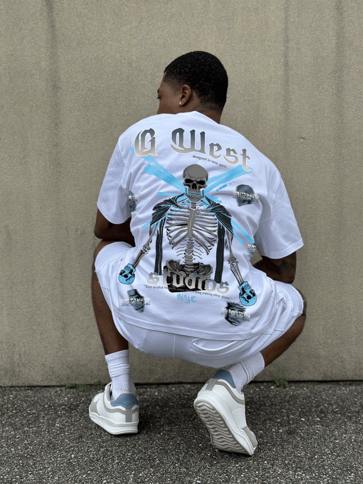 G WEST OVERSIZED UNC SKULL TEE - G West