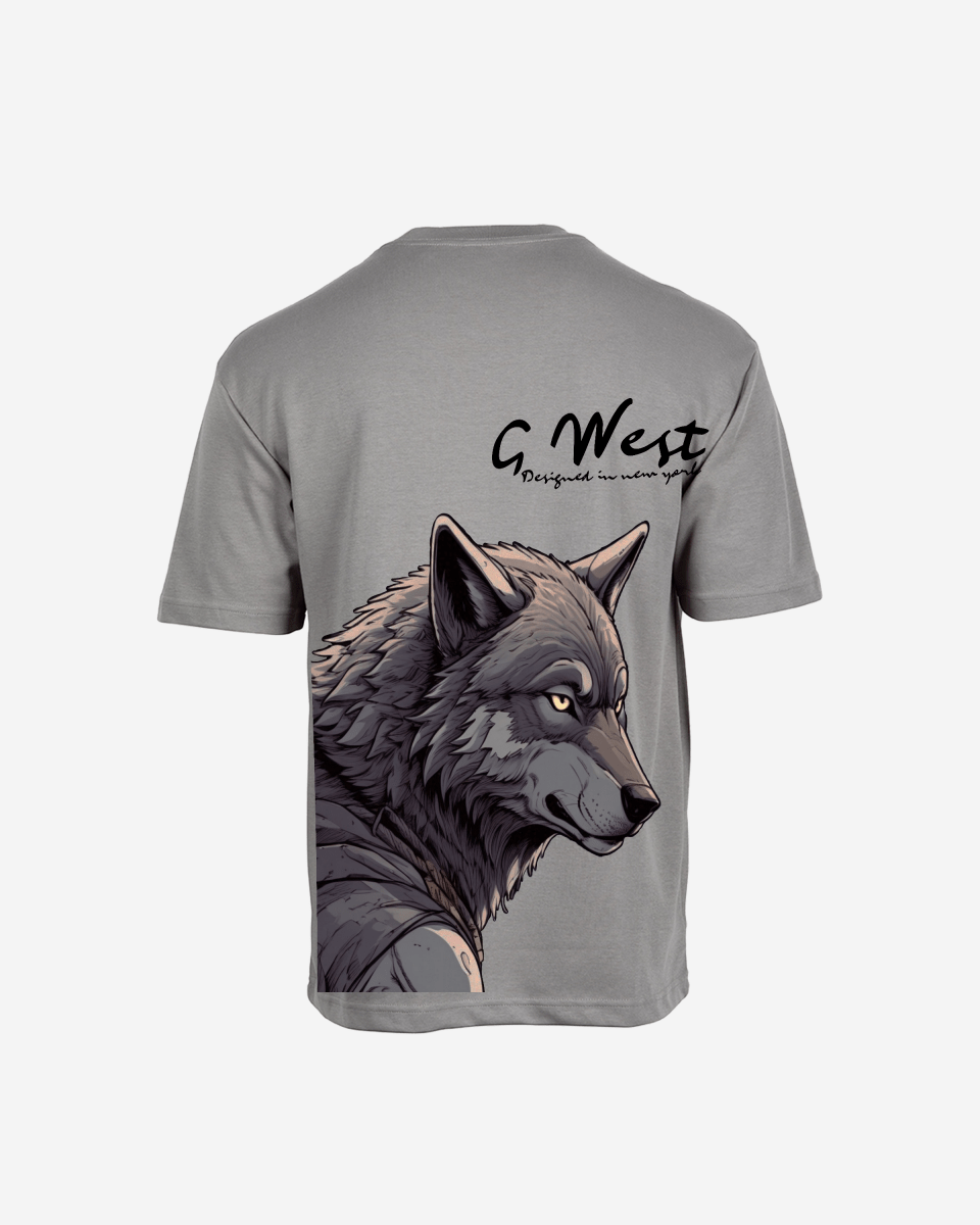 G West Oversized Wolf T Shirt - G West