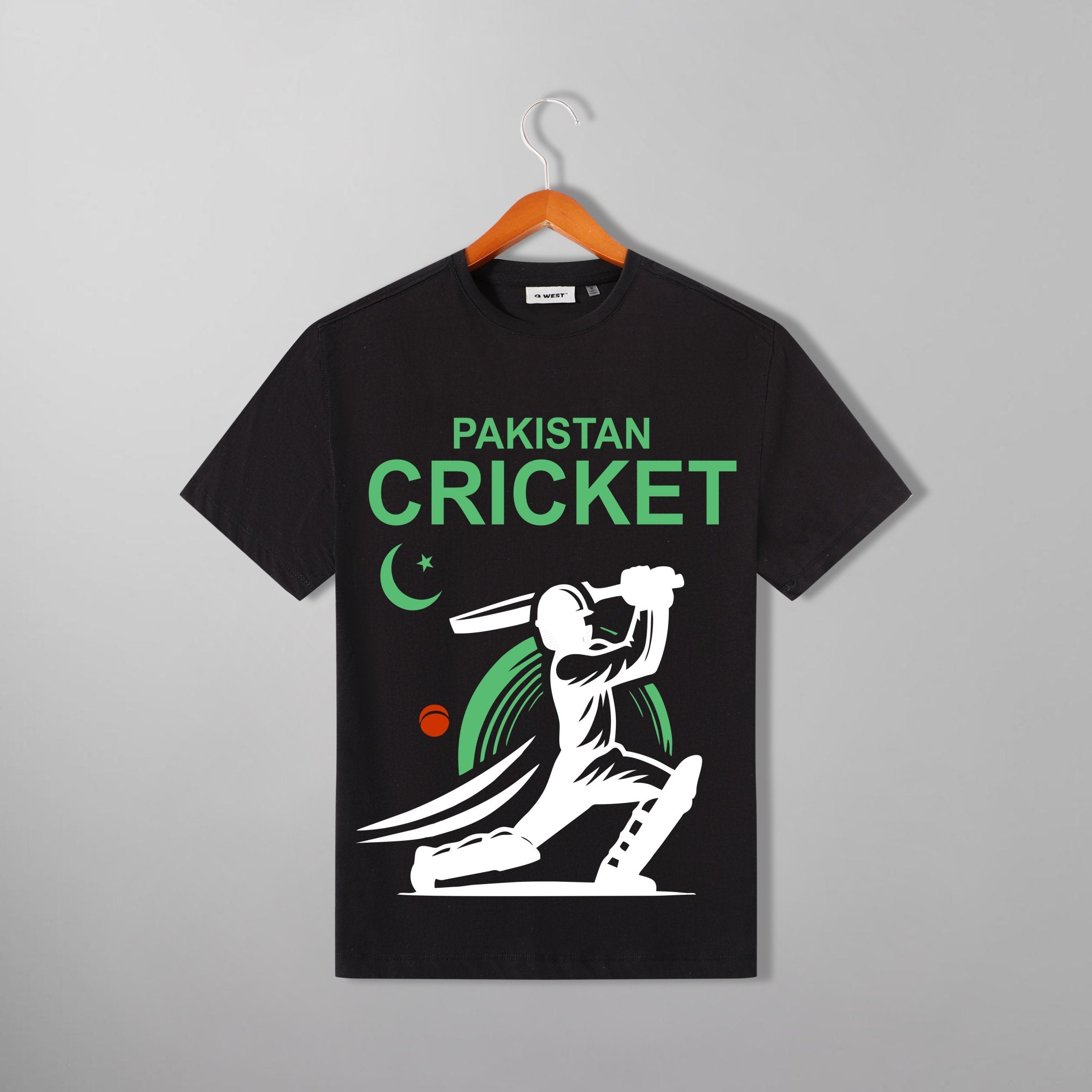 G West Pakistan Cricket Black T-Shirt : GWDTFL2409 - 2 COLORS - G West