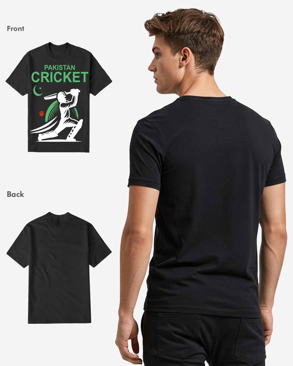 G West Pakistan Cricket Black T-Shirt : Gwdtfl2409 - 2 Colors - G West