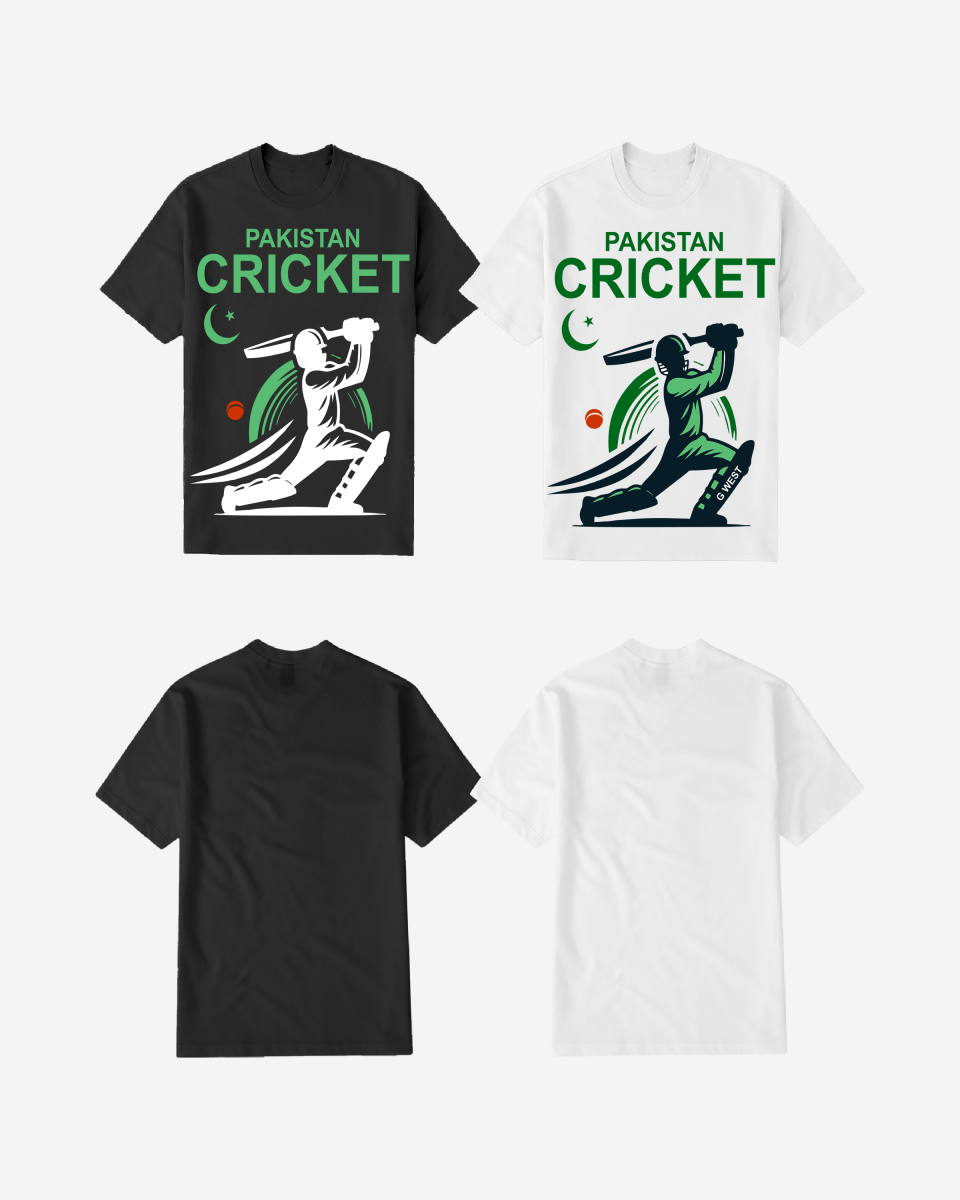 G West Pakistan Cricket Black T-Shirt : Gwdtfl2409 - 2 Colors - G West