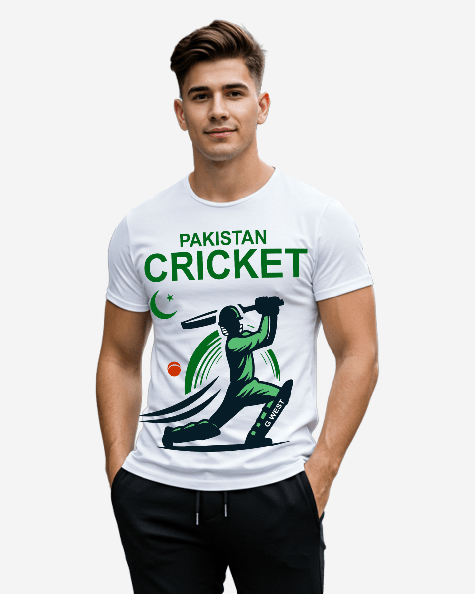 G West Pakistan Cricket Black T-Shirt : Gwdtfl2409 - 2 Colors - G West