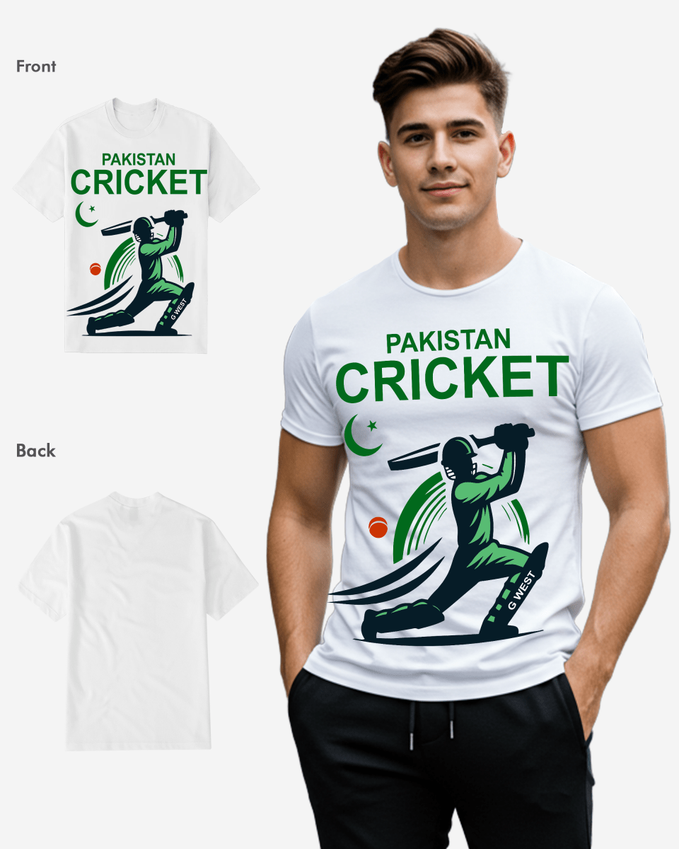 G West Pakistan Cricket Black T-Shirt : Gwdtfl2409 - 2 Colors - G West