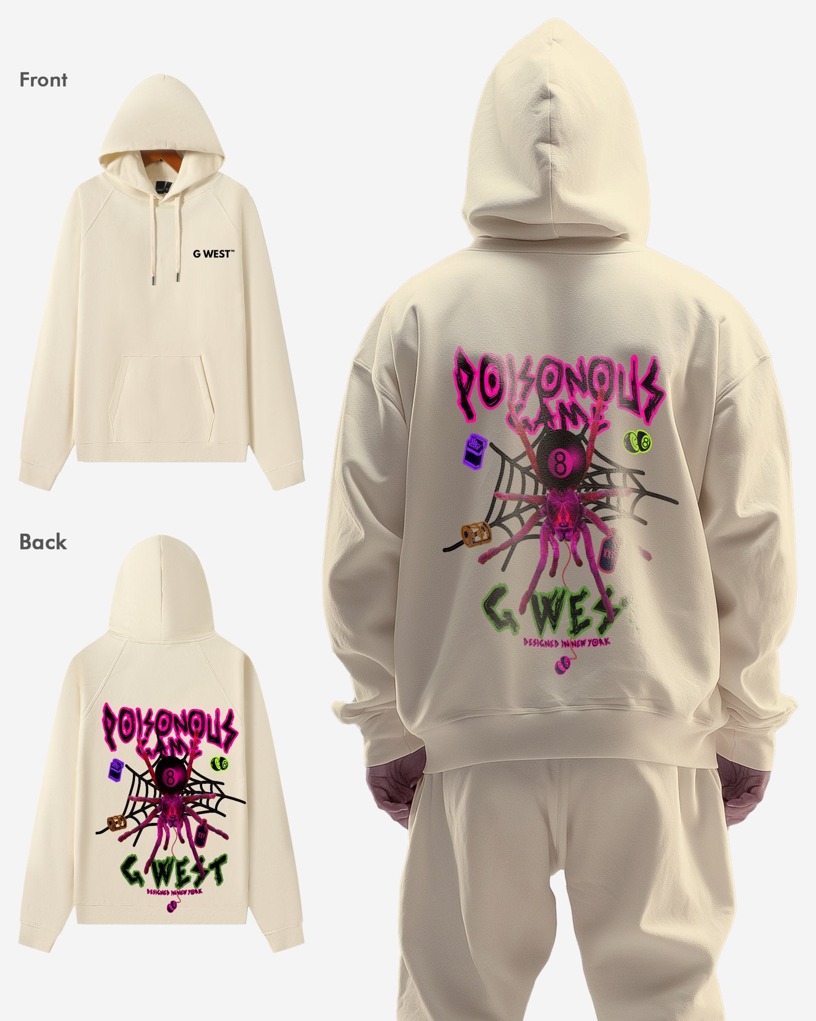 G WEST POISON GAME HEAVY PREMIUM OVERSIZE HOODIE - G West