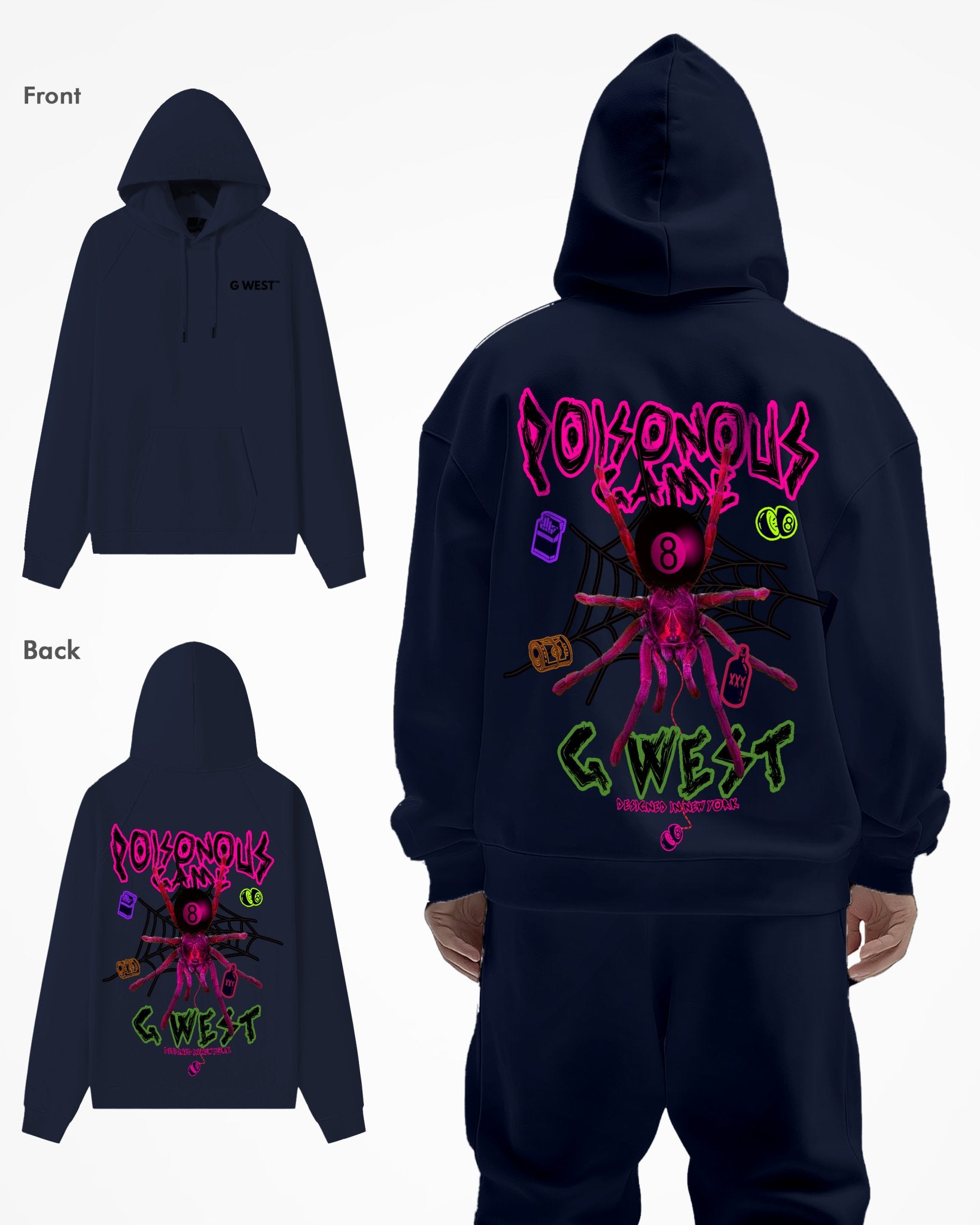 G WEST POISON GAME HEAVY PREMIUM OVERSIZE HOODIE - G West