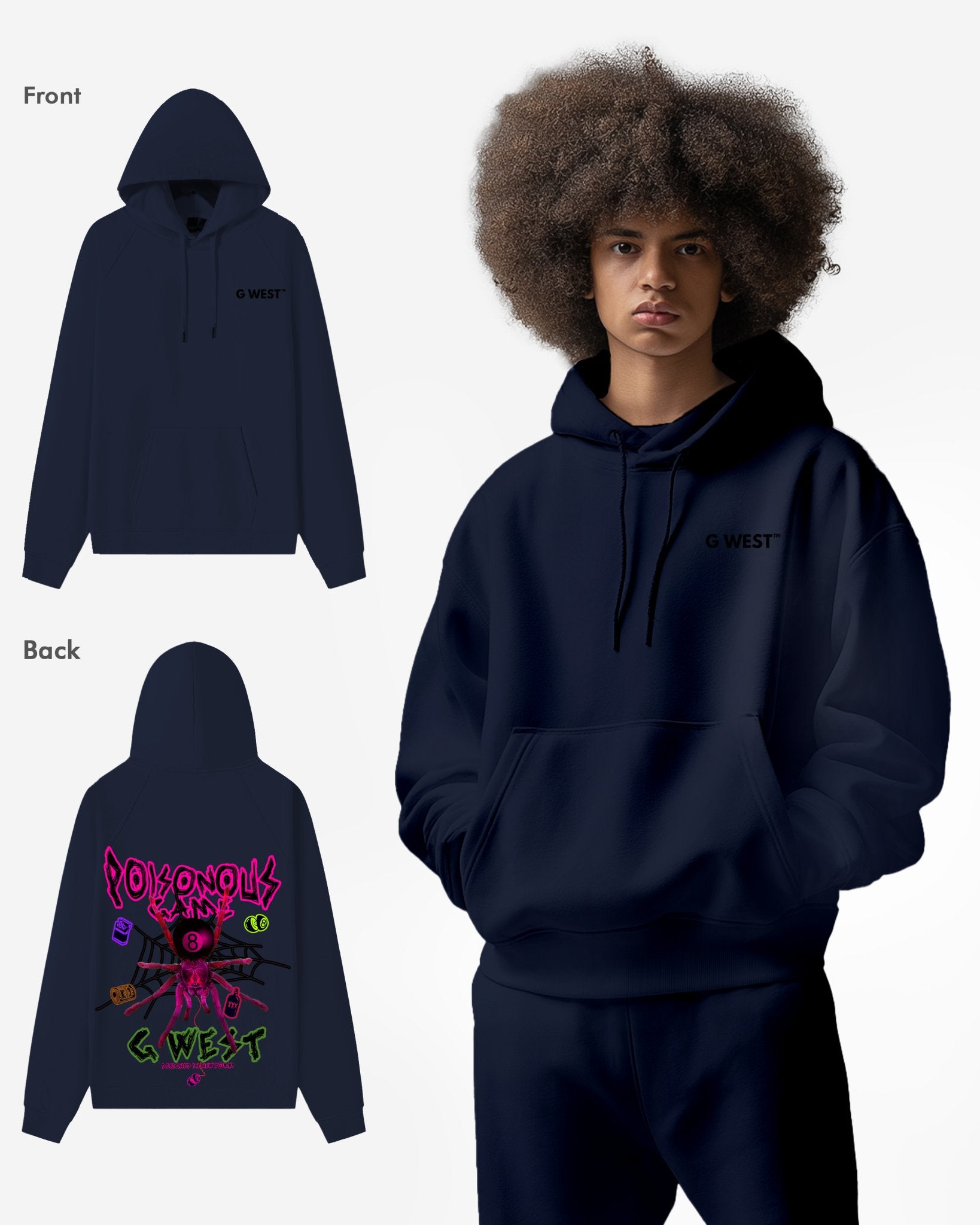 G WEST POISON GAME HEAVY PREMIUM OVERSIZE HOODIE - G West