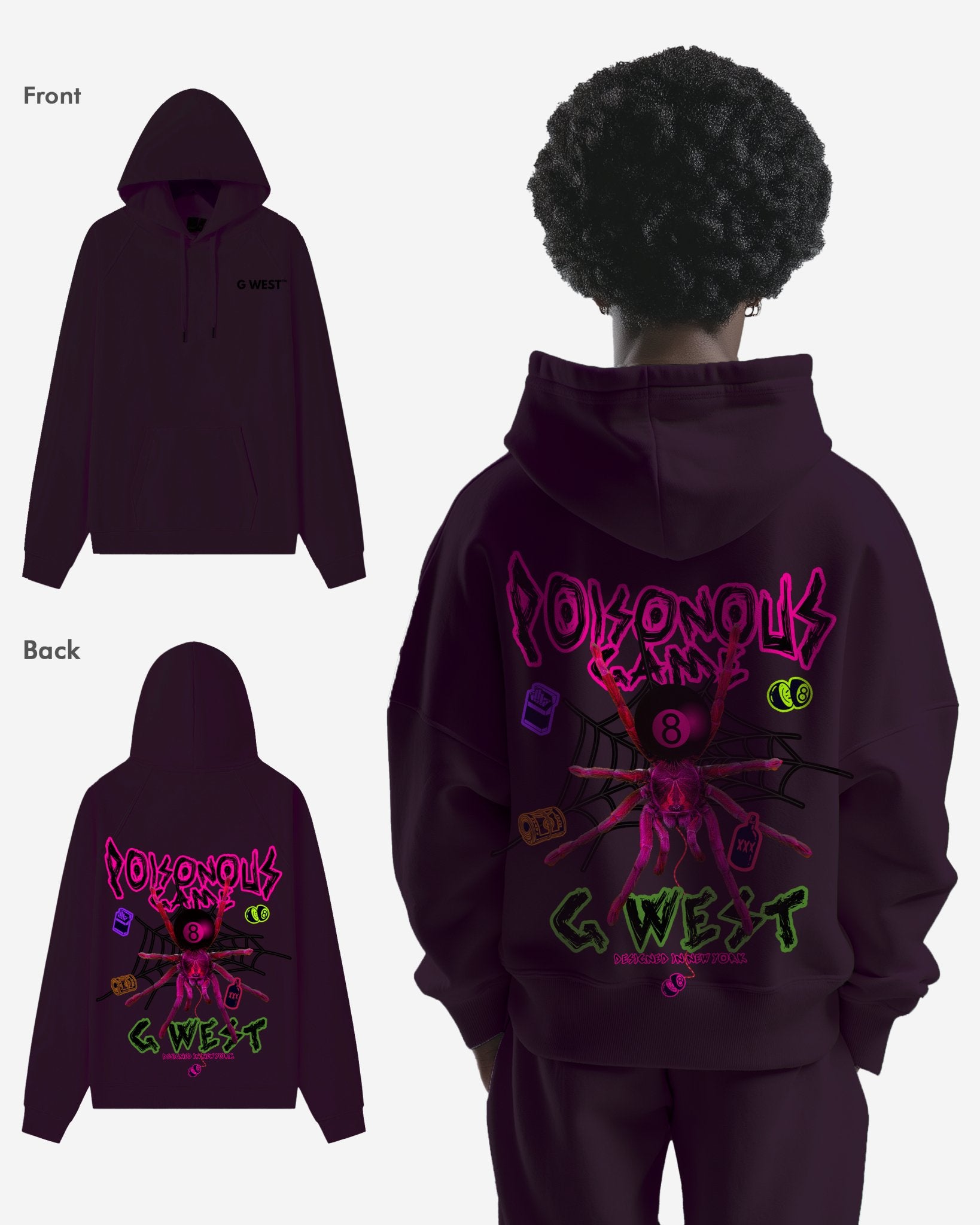 G WEST POISON GAME HEAVY PREMIUM OVERSIZE HOODIE - G West