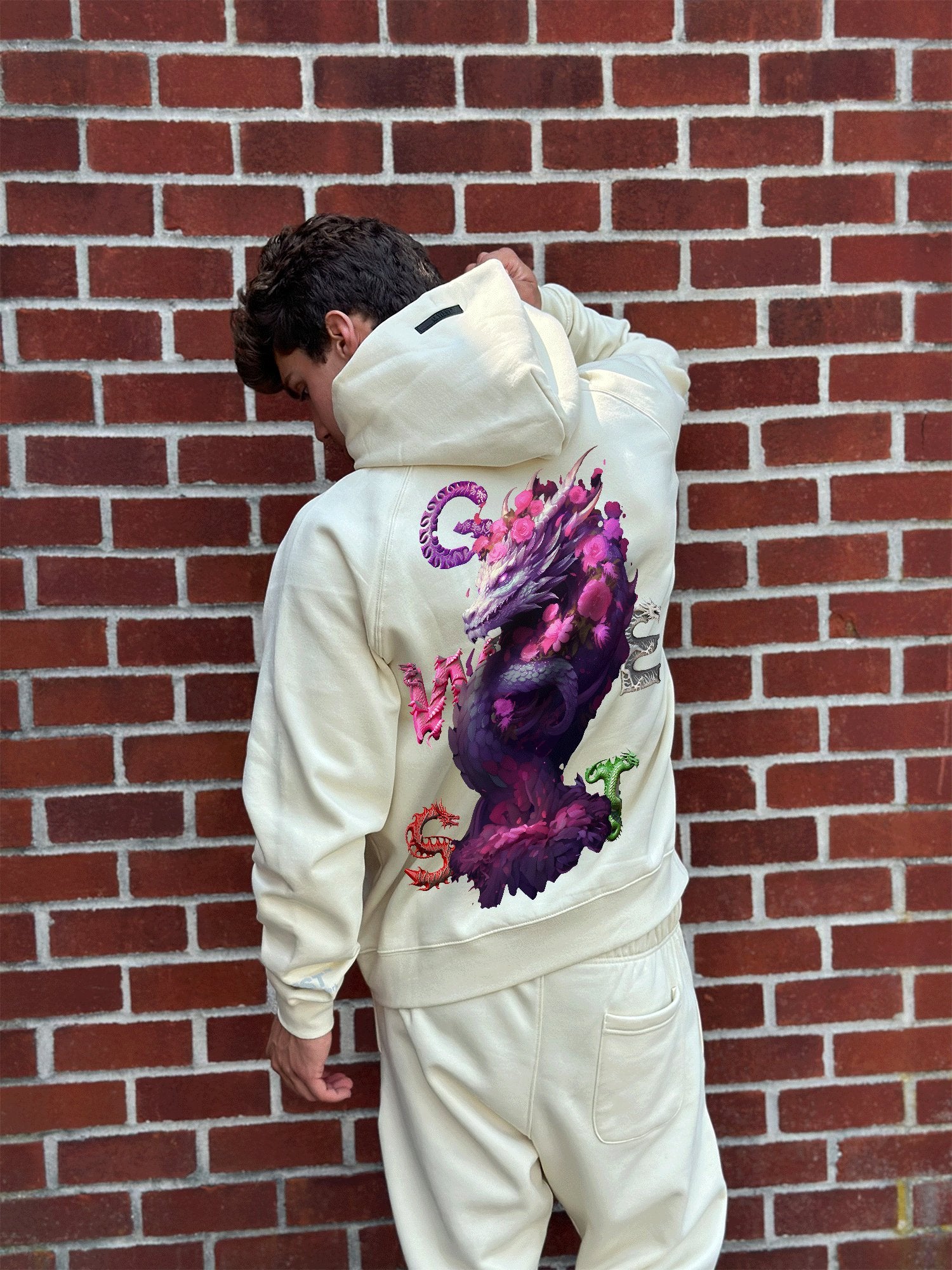 G WEST PURPLE DRAGON HEAVY PREMIUM HOODIE - 6 COLORS - G West