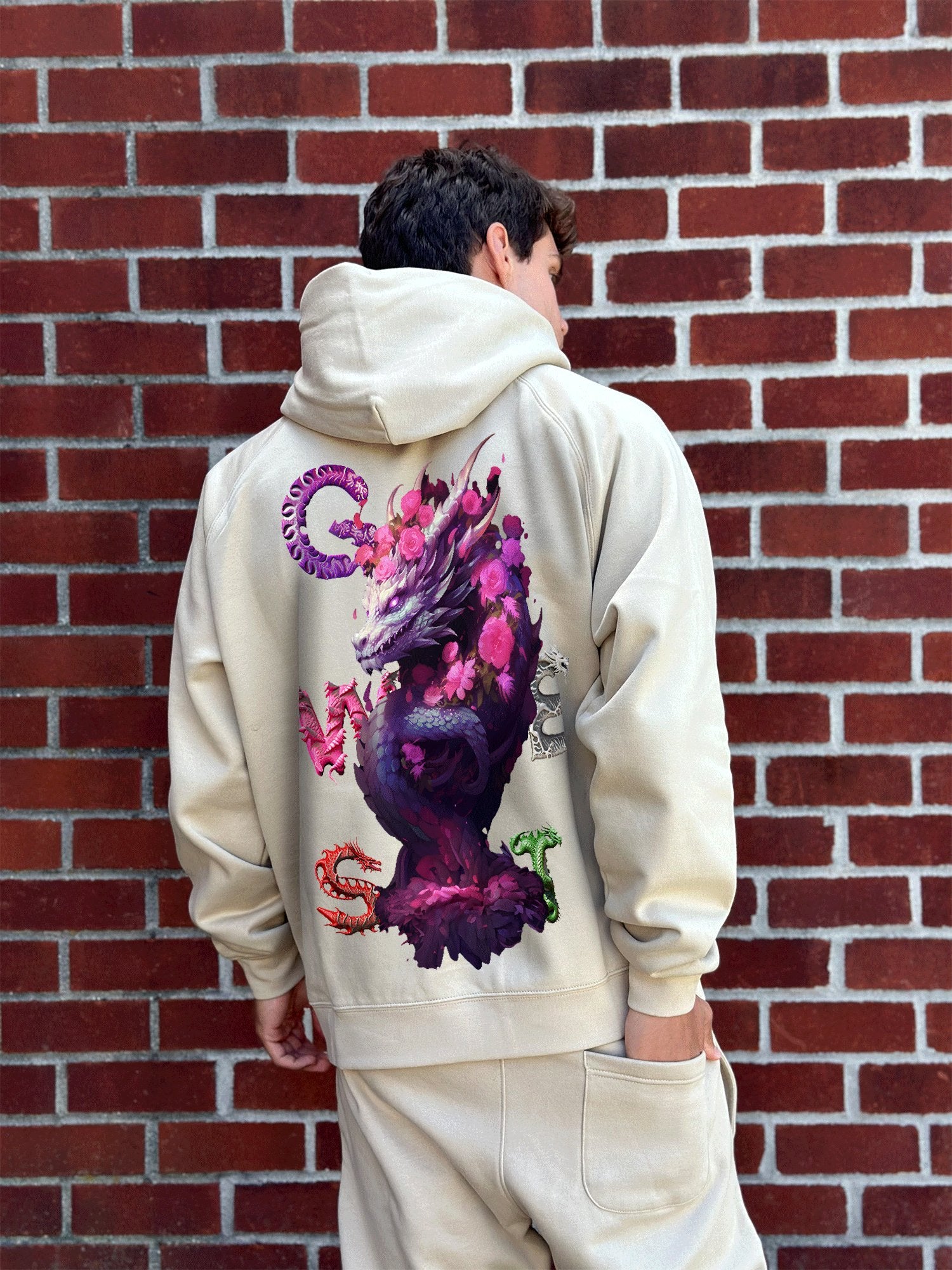 G WEST PURPLE DRAGON HEAVY PREMIUM HOODIE - 6 COLORS - G West