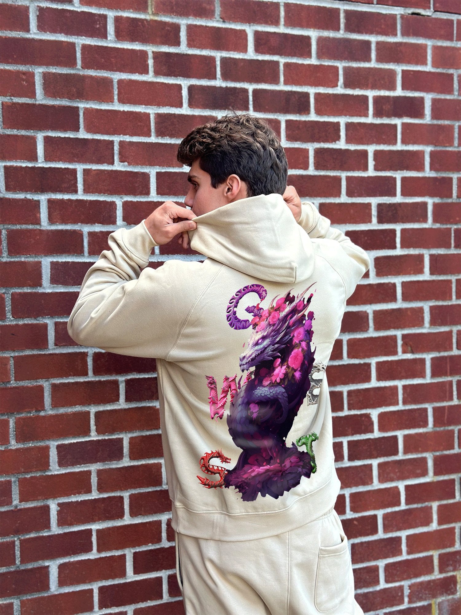 G WEST PURPLE DRAGON HEAVY PREMIUM HOODIE - 6 COLORS - G West