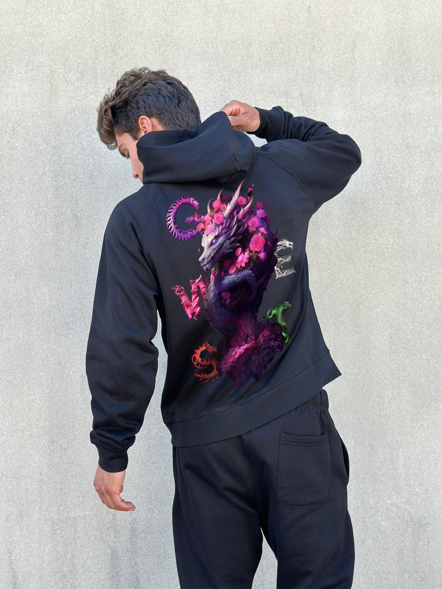 G WEST PURPLE DRAGON HEAVY PREMIUM HOODIE - 6 COLORS - G West