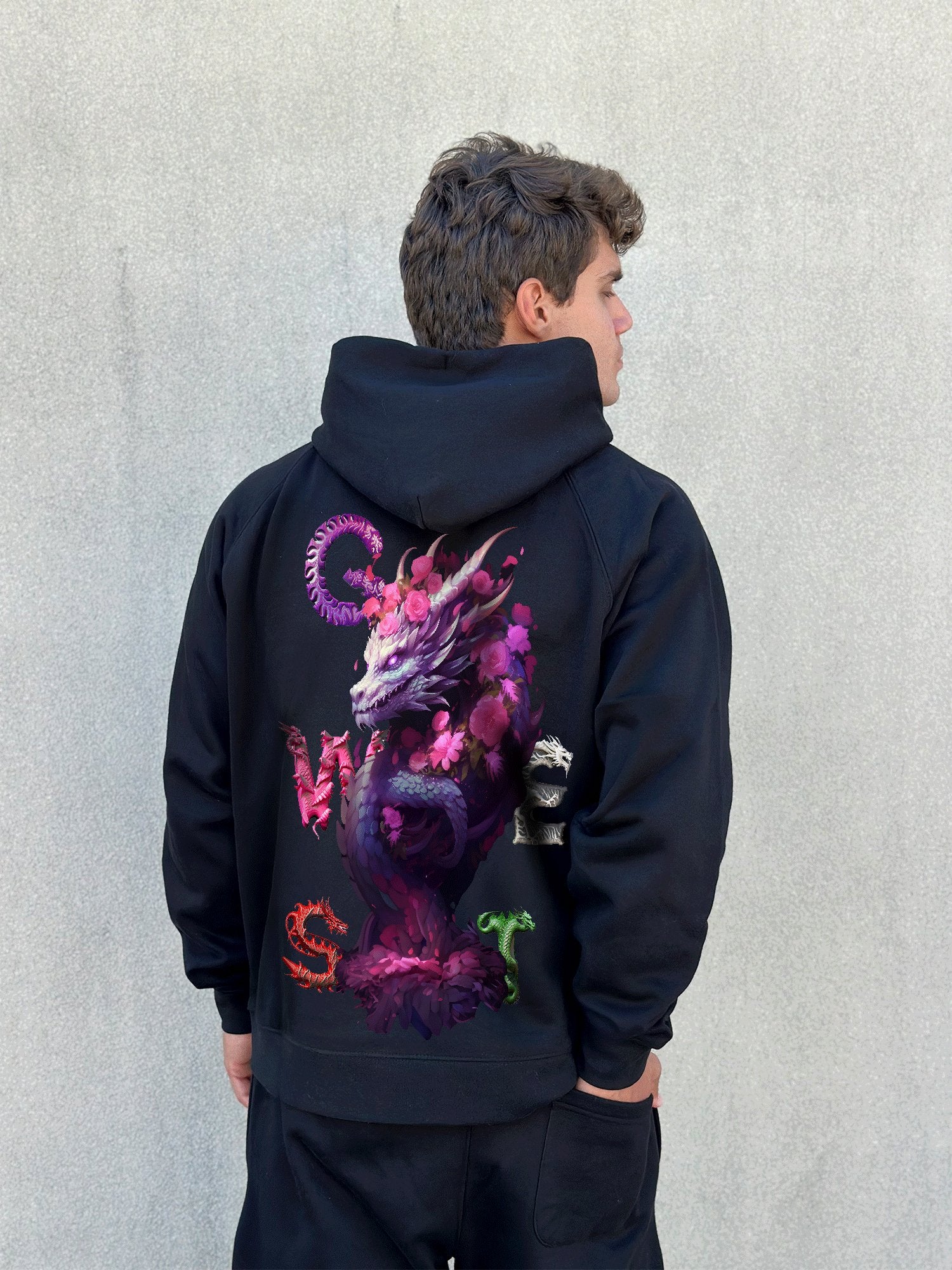 G WEST PURPLE DRAGON HEAVY PREMIUM HOODIE - 6 COLORS - G West