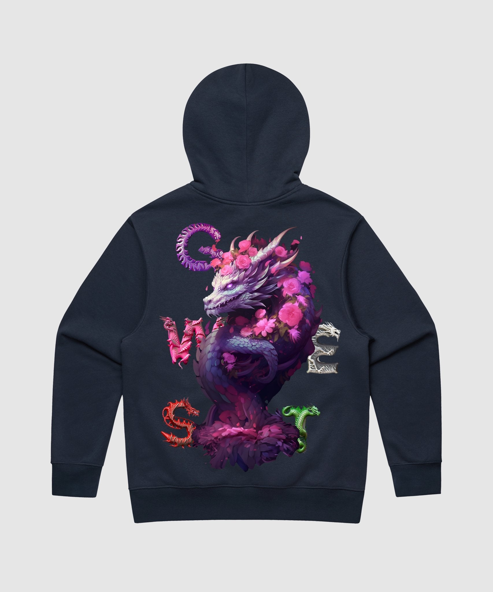 G WEST PURPLE DRAGON HEAVY PREMIUM HOODIE - 6 COLORS - G West