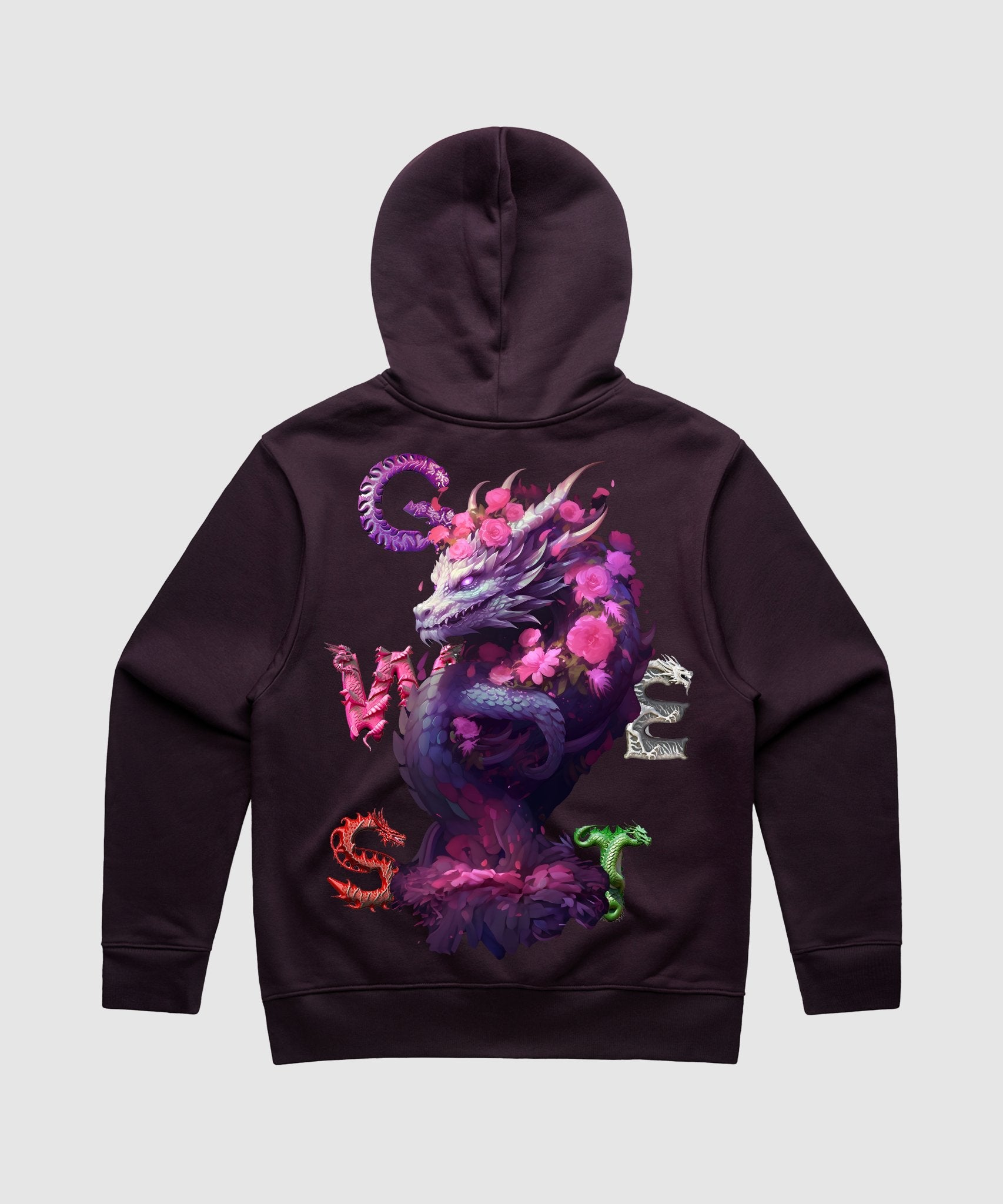 G WEST PURPLE DRAGON HEAVY PREMIUM HOODIE - 6 COLORS - G West