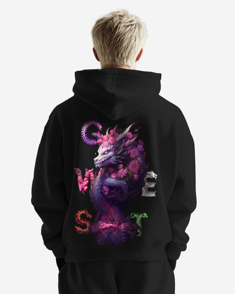 G West Purple Dragon Heavy Premium Oversize Hoodie - G West