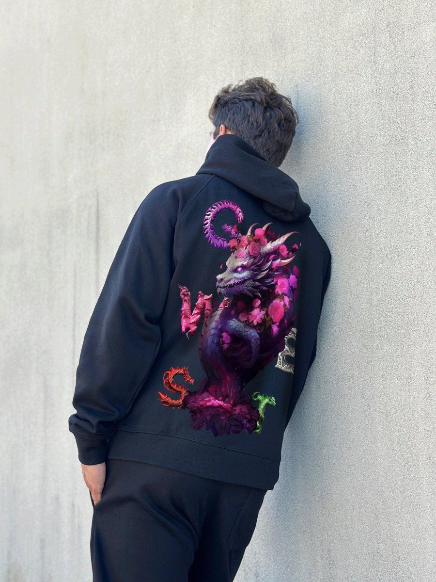 G West Purple Dragon Heavy Premium Oversize Hoodie - G West