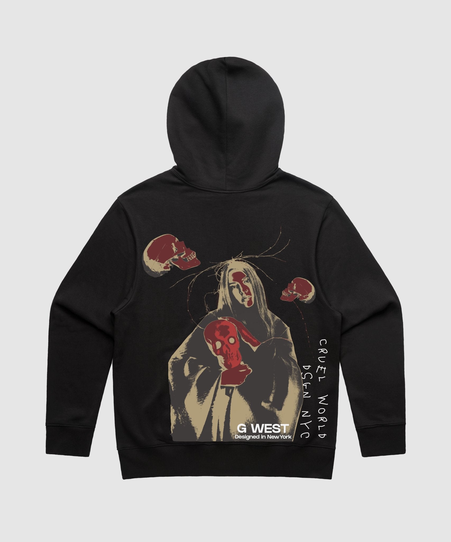 G WEST RED SKULL HEAVY PREMIUM HOODIE - 6 COLORS - G West