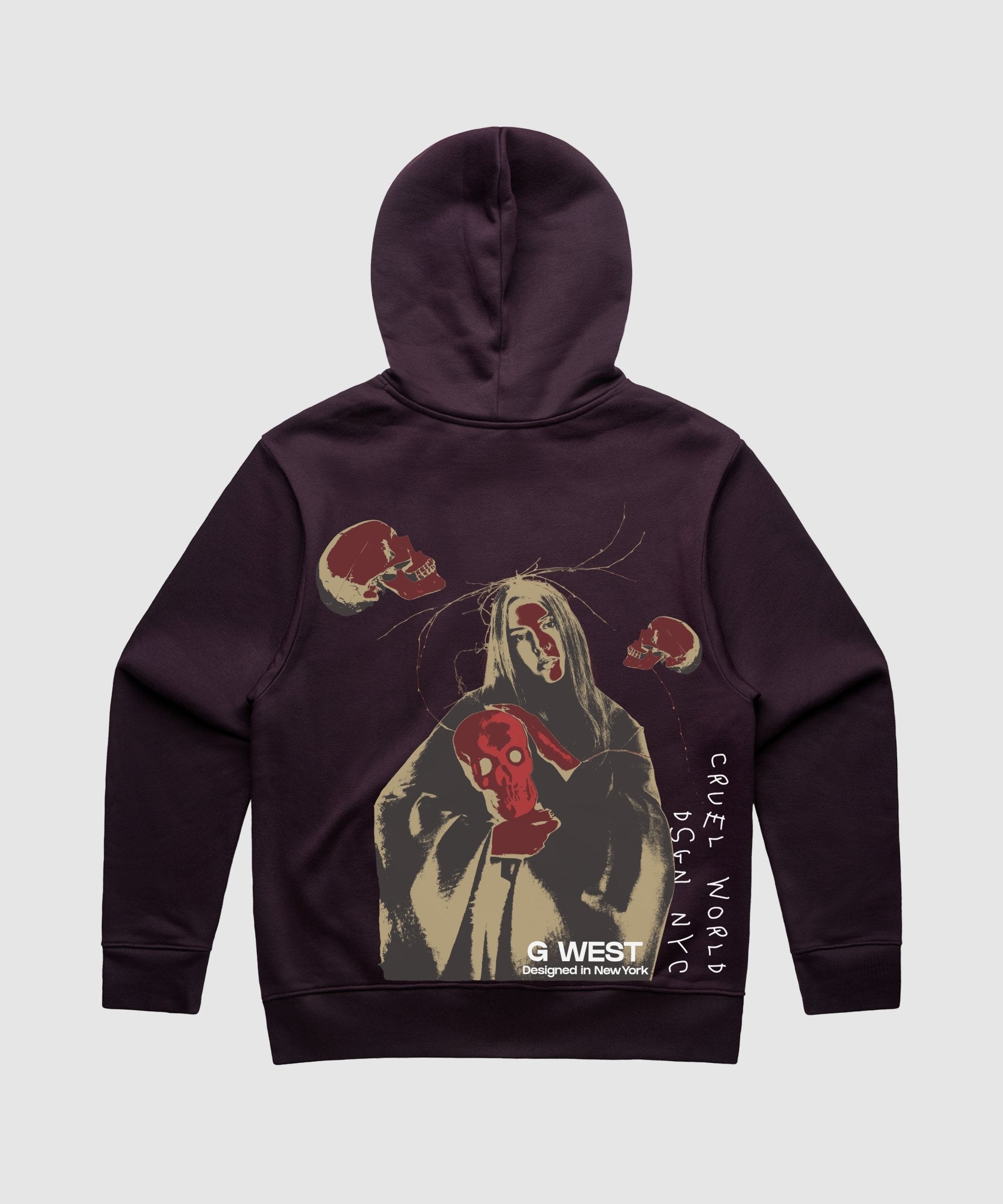 G WEST RED SKULL HEAVY PREMIUM HOODIE - 6 COLORS - G West