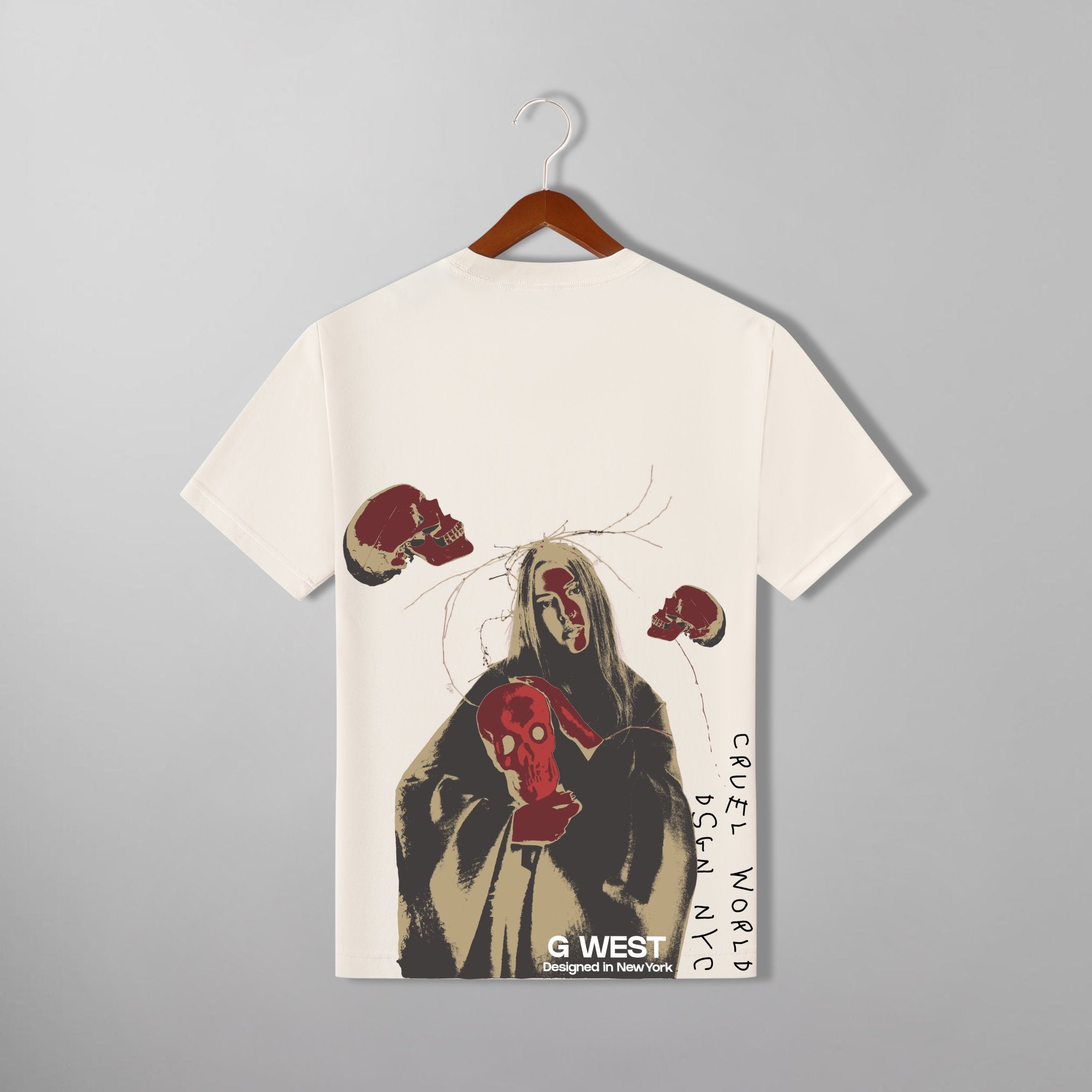 G WEST RED SKULL TEE - G West