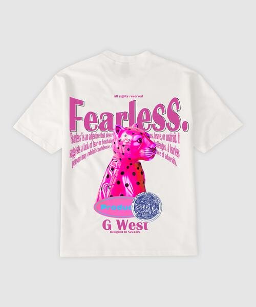 G West Regular Fit Fearless White T Shirt : Gwpbast5075 - 2 Colors - G West