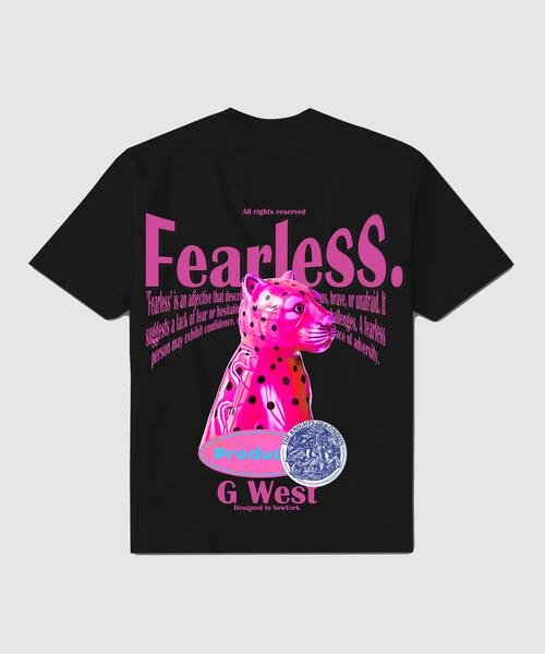 G West Regular Fit Fearless White T Shirt : Gwpbast5075 - 2 Colors - G West