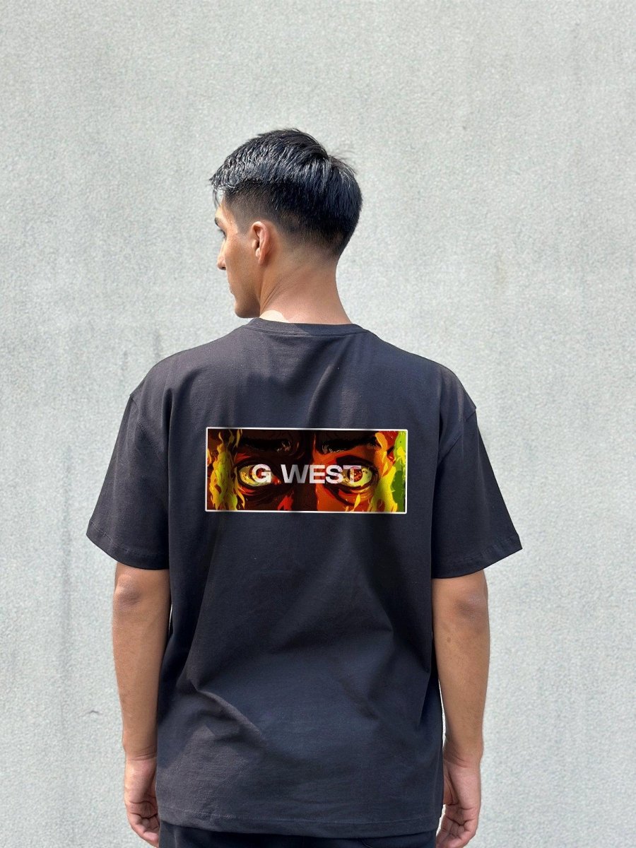 G West Regular Fit Flame Box Logo T Shirt : Gwpbast5062 - 2 Colors - G West