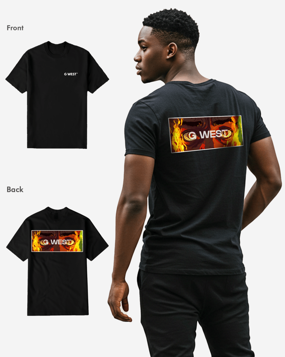 G West Regular Fit Flame Box Logo T Shirt - G West