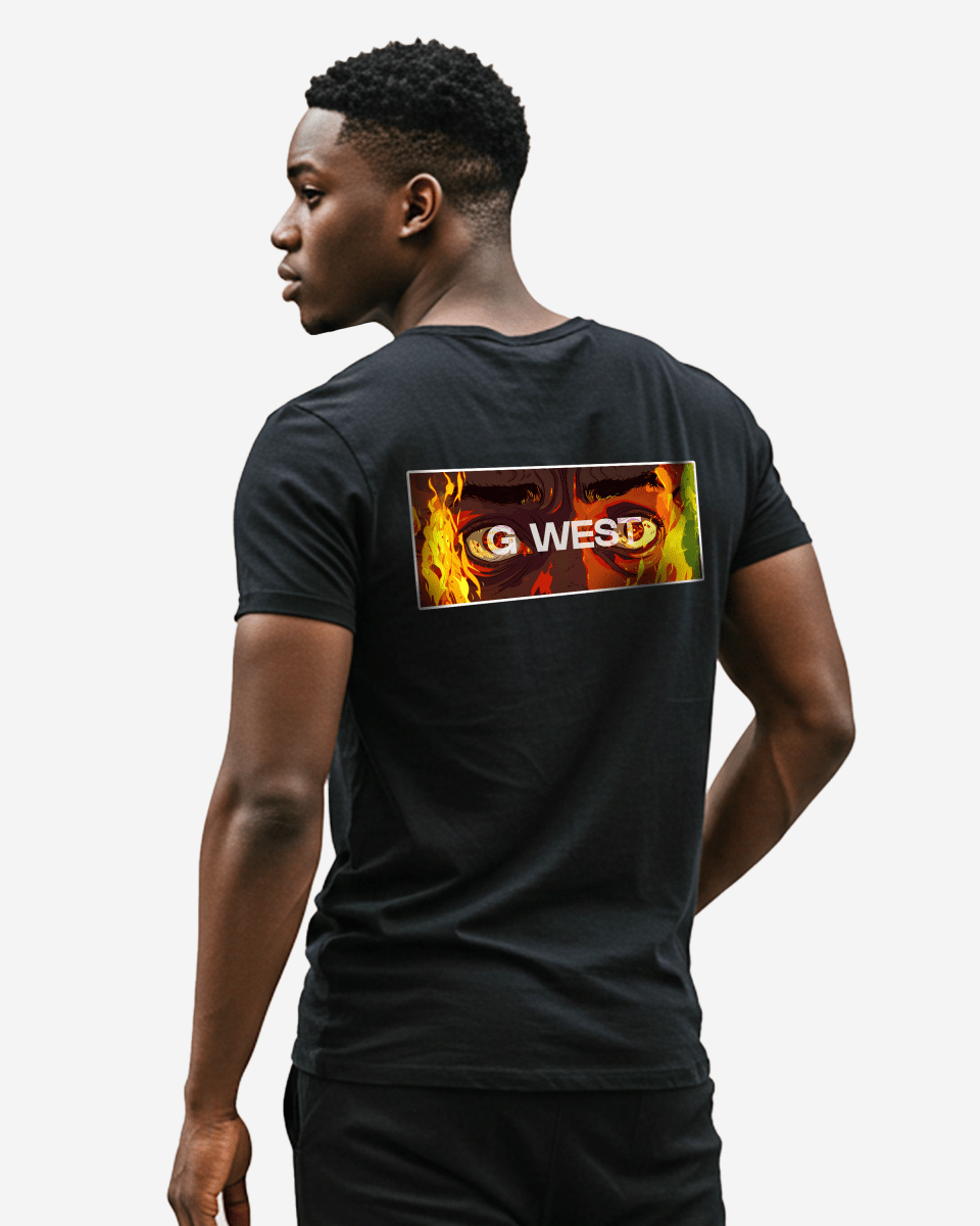 G West Regular Fit Flame Box Logo T Shirt - G West