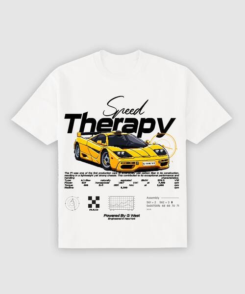 G West Regular Fit Speed Therapy Front Graphic T Shirt : Gwpbast5073 - 4 Colors - G West