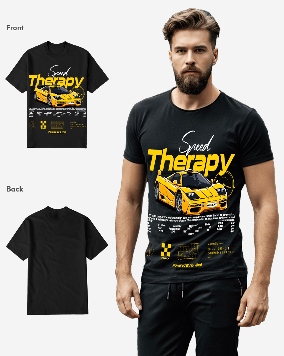 G West Regular Fit Speed Therapy Front Graphic T Shirt - G West