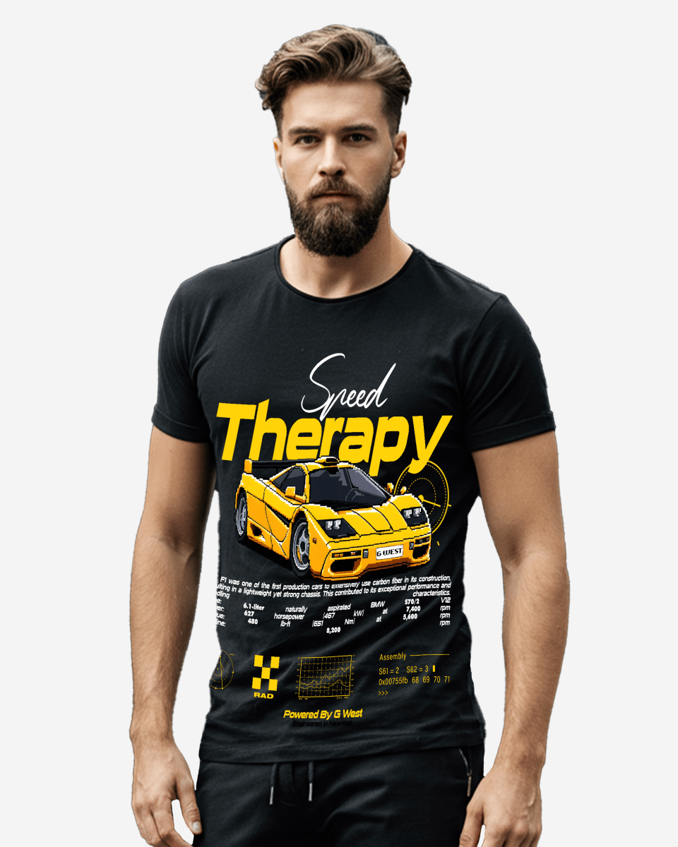 G West Regular Fit Speed Therapy Front Graphic T Shirt - G West