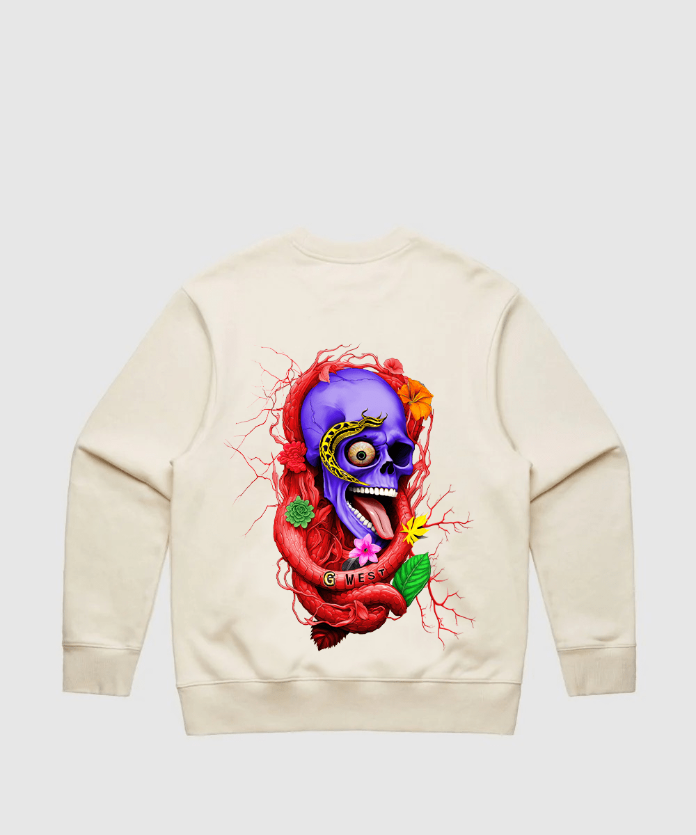 G West Rose Skull Heavy Premium Crewneck - 6 Colors - G West