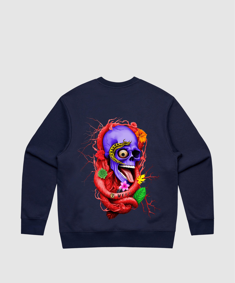 G West Rose Skull Heavy Premium Crewneck - 6 Colors - G West