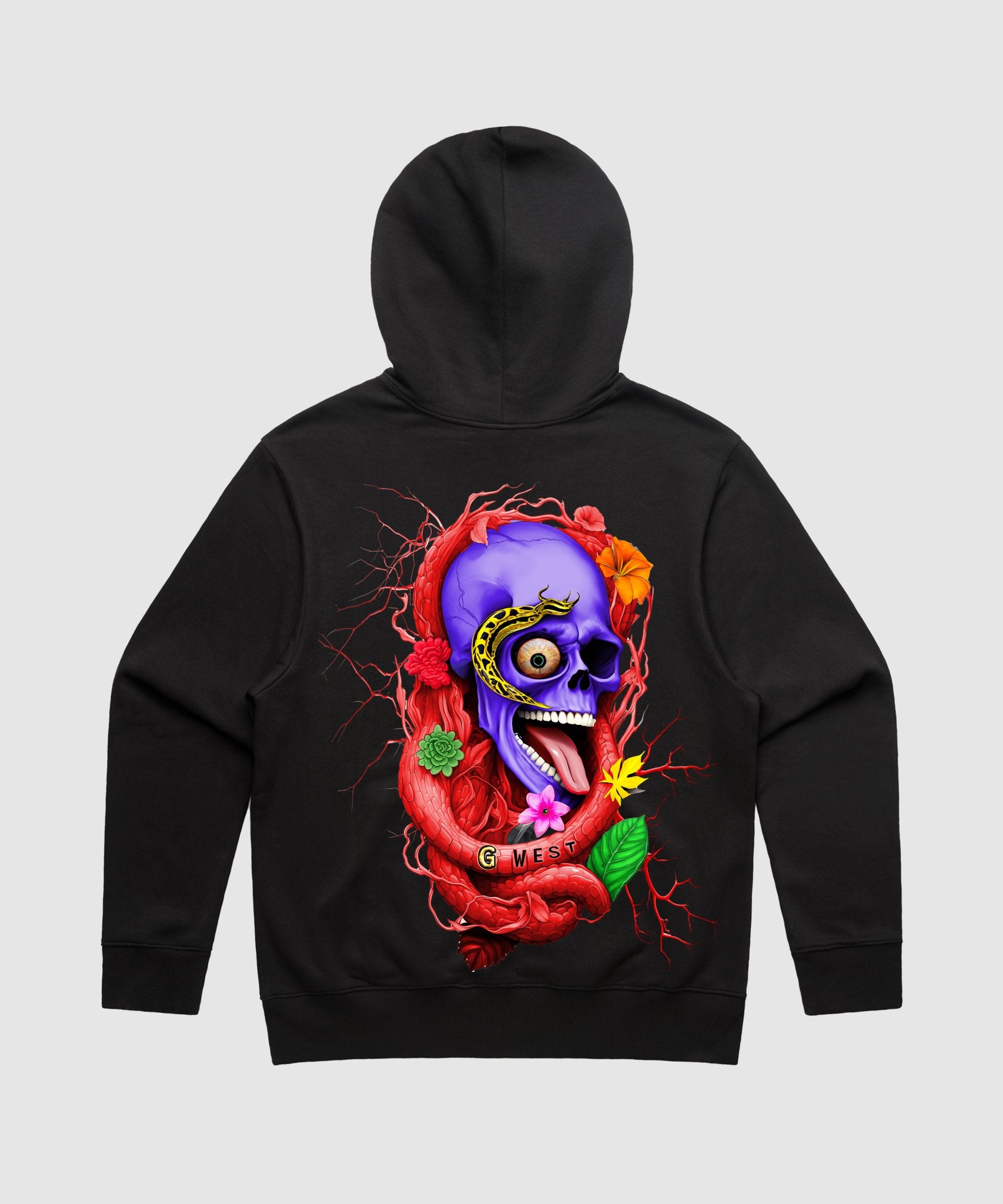 G WEST ROSE SKULL HEAVY PREMIUM HOODIE - 6 COLORS - G West