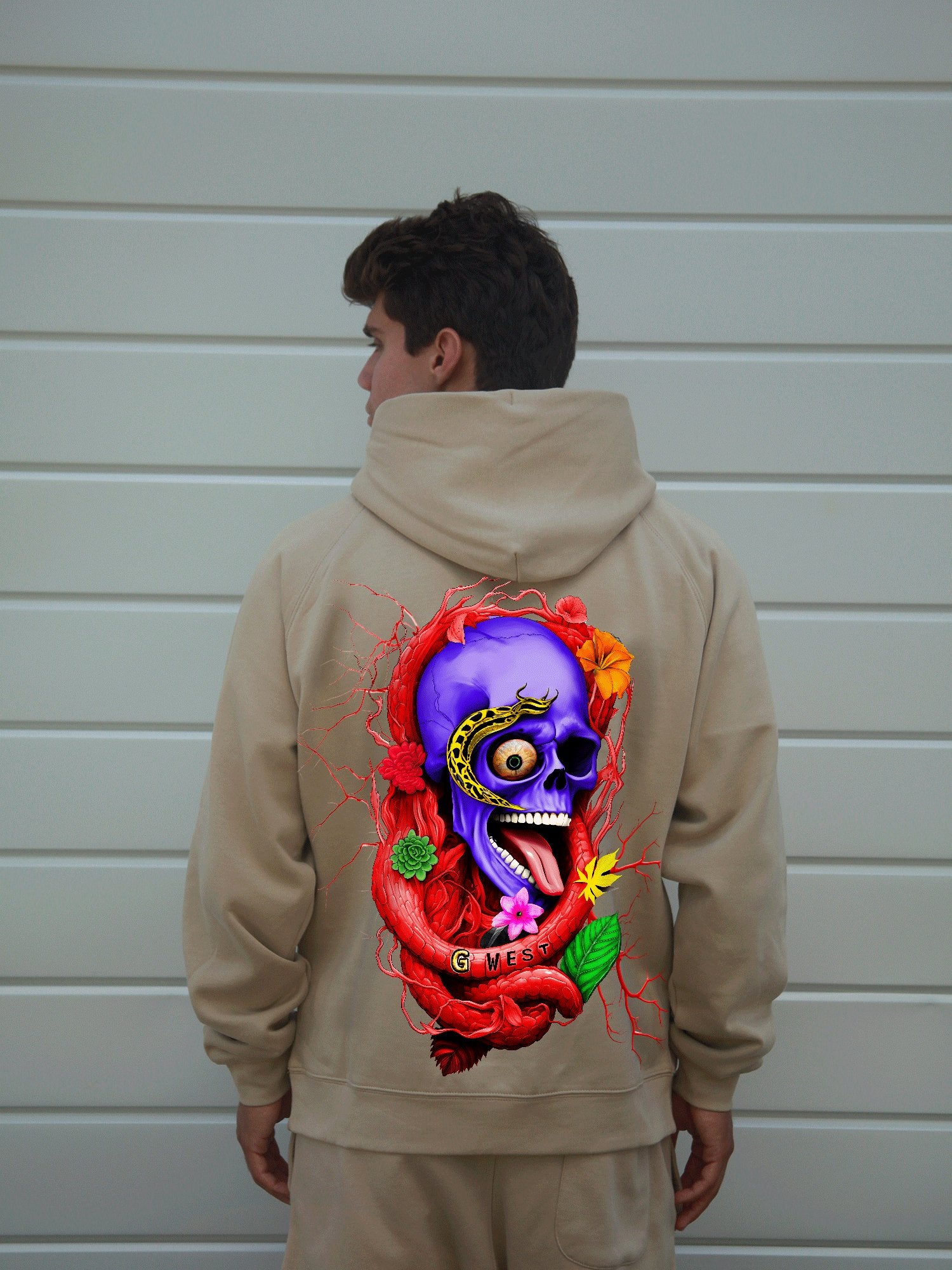 G WEST ROSE SKULL HEAVY PREMIUM HOODIE - 6 COLORS - G West