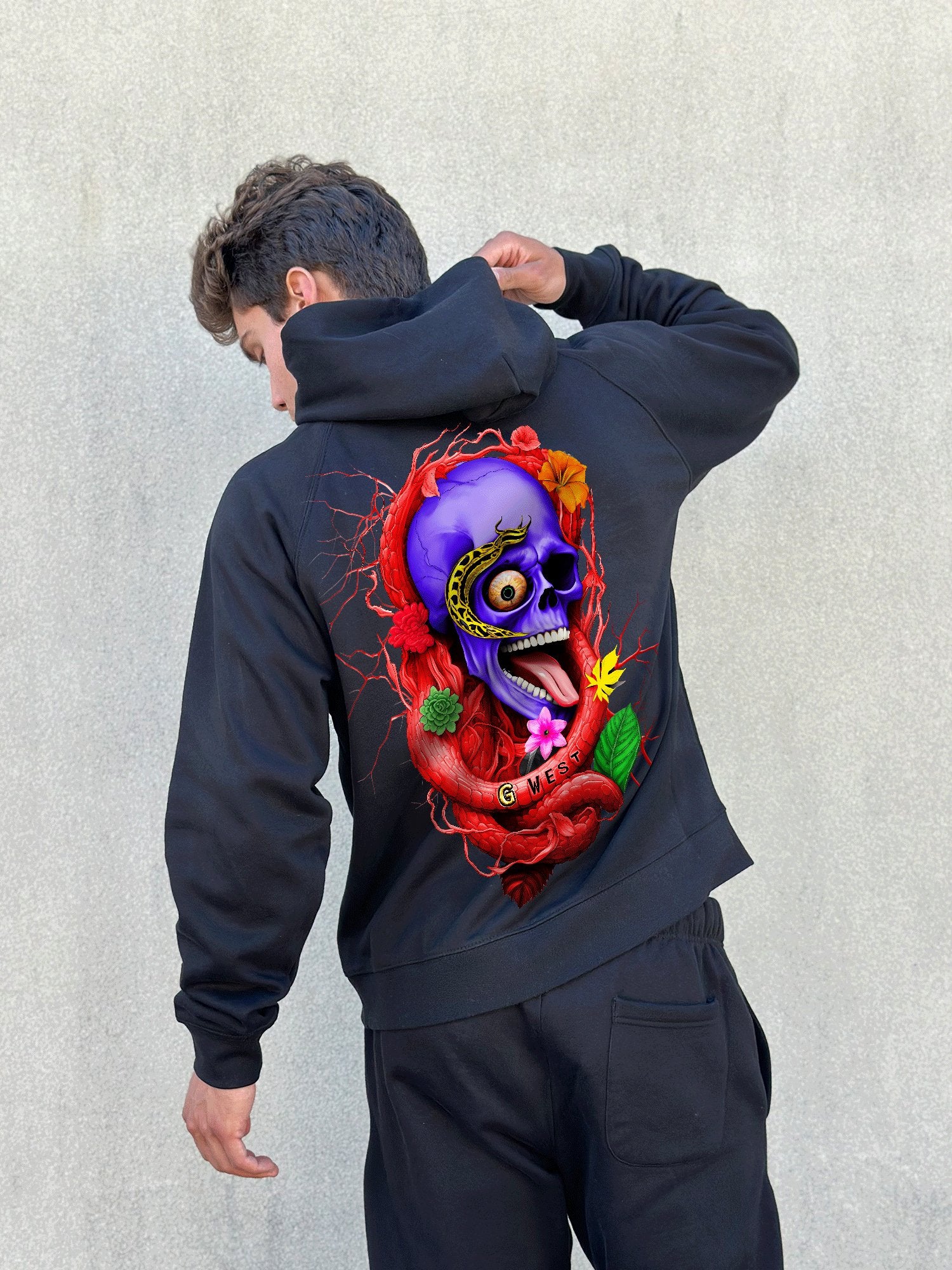 G WEST ROSE SKULL HEAVY PREMIUM HOODIE - 6 COLORS - G West