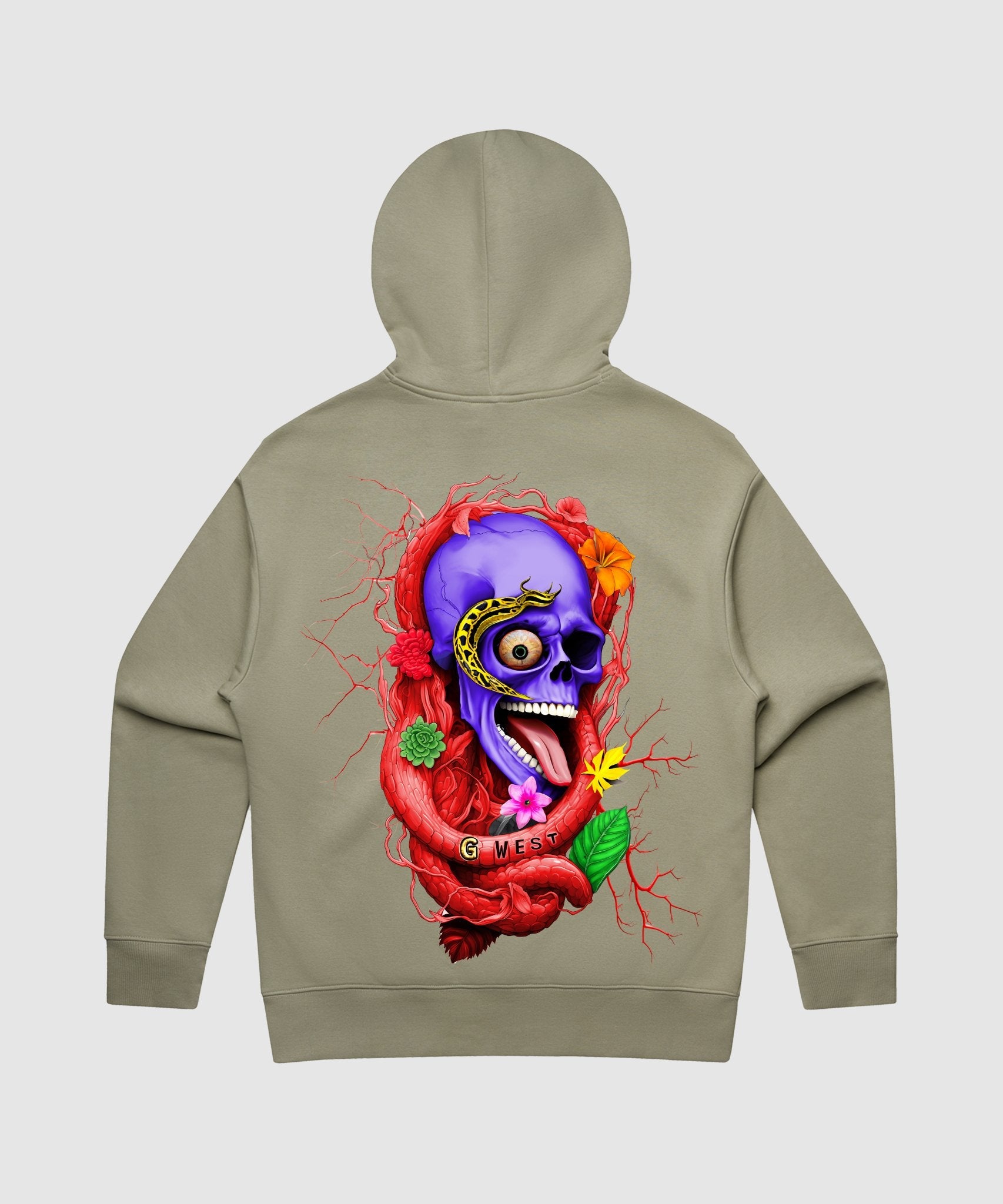 G WEST ROSE SKULL HEAVY PREMIUM HOODIE - 6 COLORS - G West