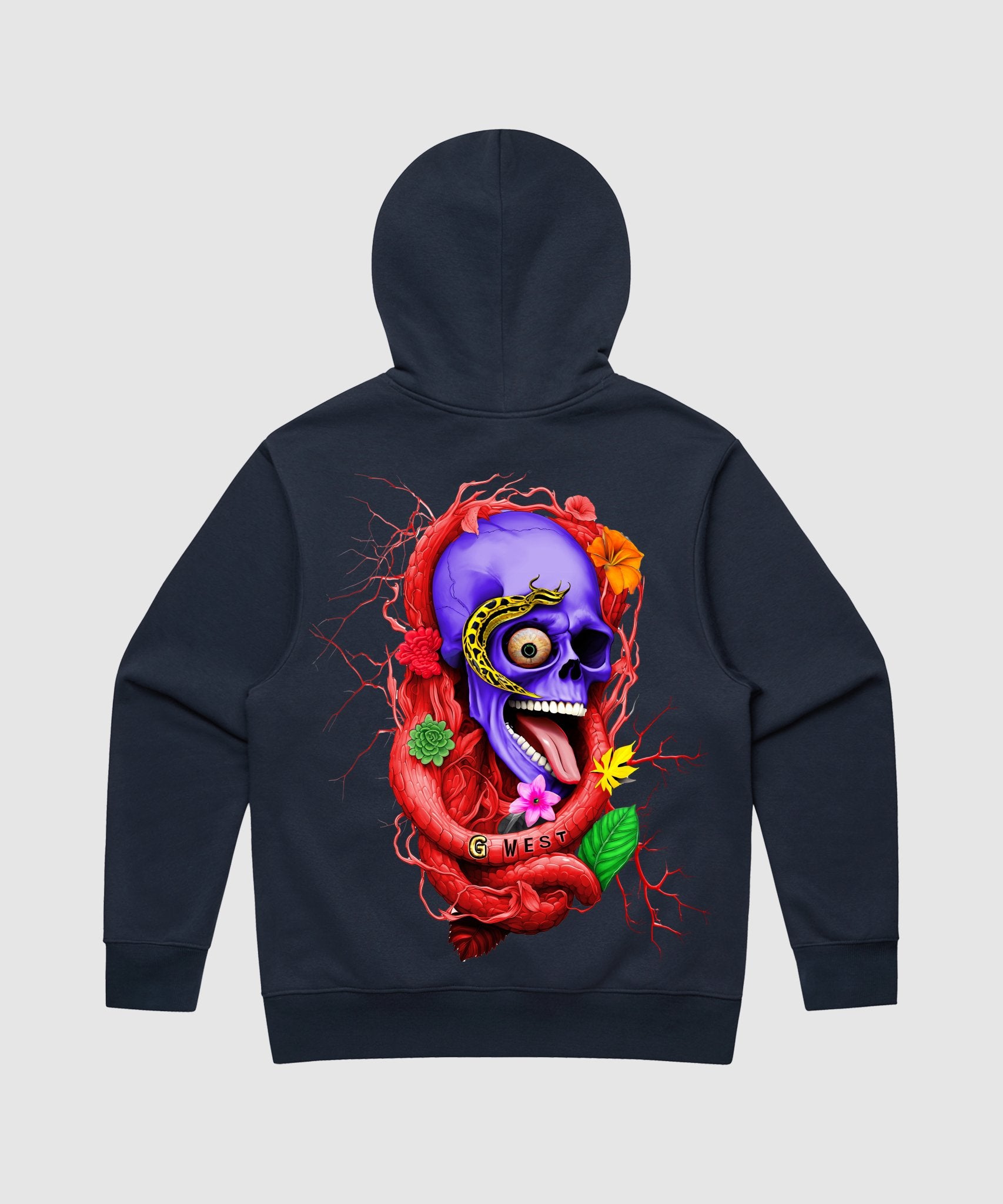 G WEST ROSE SKULL HEAVY PREMIUM HOODIE - 6 COLORS - G West