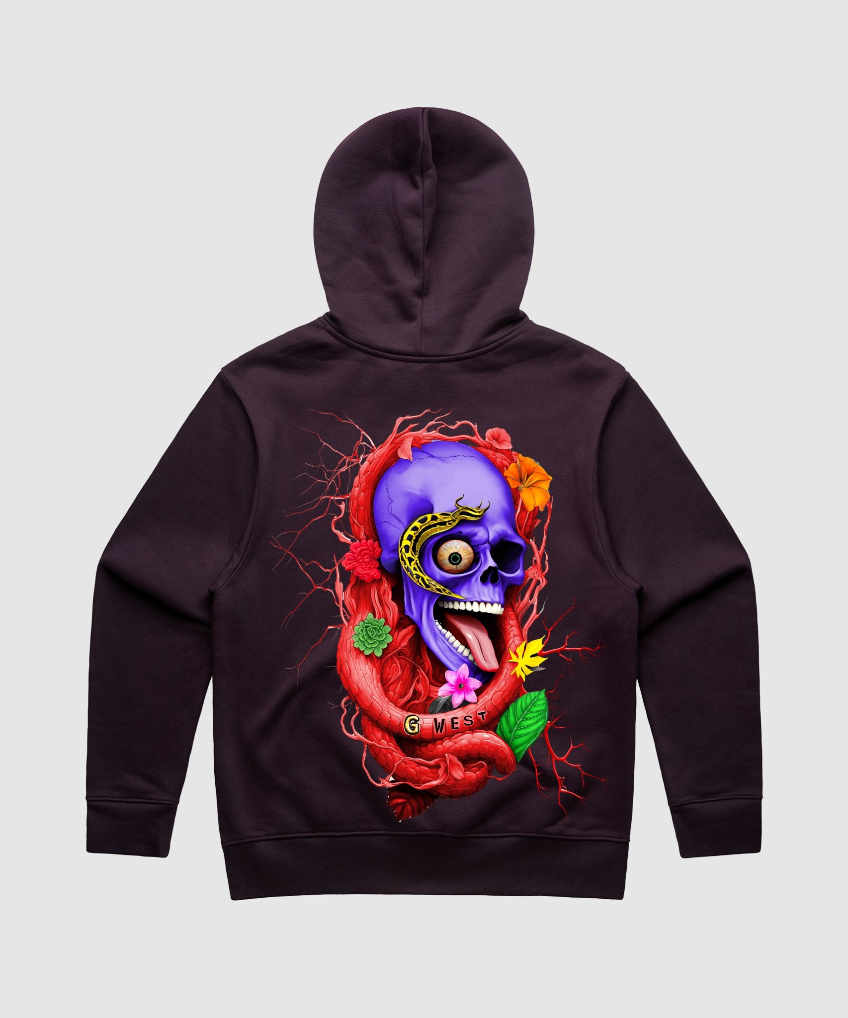 G WEST ROSE SKULL HEAVY PREMIUM HOODIE - 6 COLORS - G West