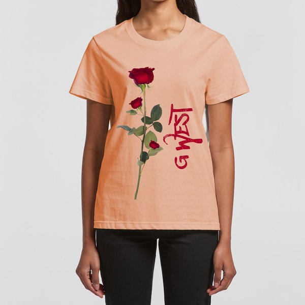 G West Rose Stem Basic T Shirt - DTWASBST9061 - G West