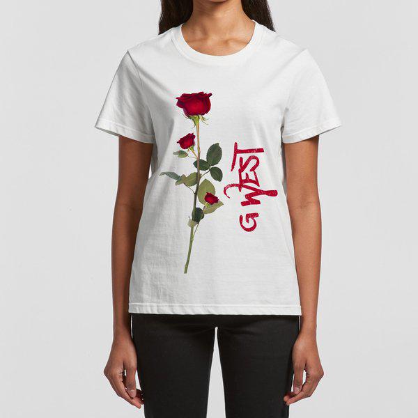 G West Rose Stem Basic T Shirt - Dtwasbst9061 - G West